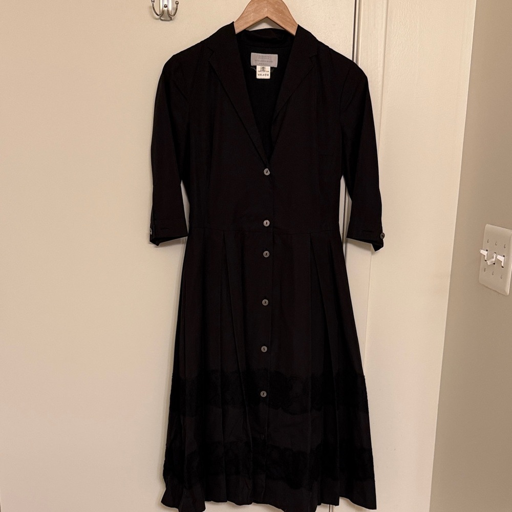 Elegant Vintage Barneys Black Button-Up Dress